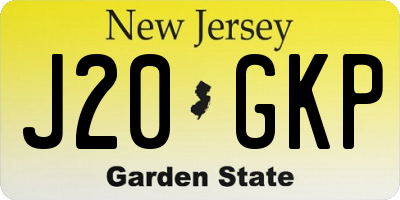 NJ license plate J20GKP