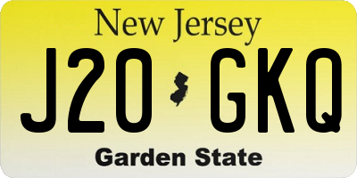 NJ license plate J20GKQ