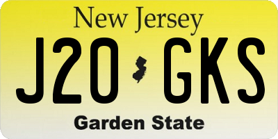 NJ license plate J20GKS