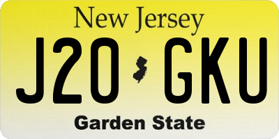 NJ license plate J20GKU