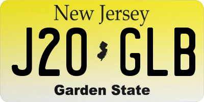 NJ license plate J20GLB