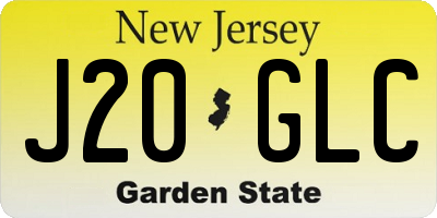 NJ license plate J20GLC