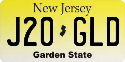 NJ license plate J20GLD