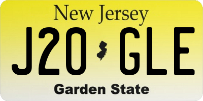 NJ license plate J20GLE