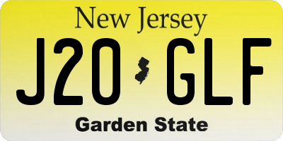 NJ license plate J20GLF