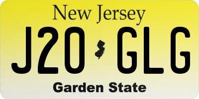 NJ license plate J20GLG