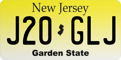 NJ license plate J20GLJ