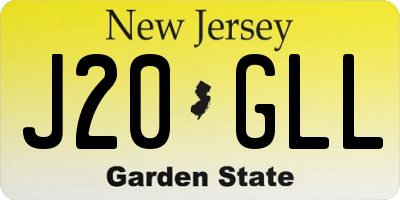 NJ license plate J20GLL