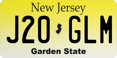 NJ license plate J20GLM