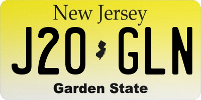 NJ license plate J20GLN