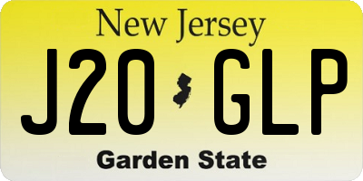 NJ license plate J20GLP
