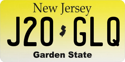 NJ license plate J20GLQ
