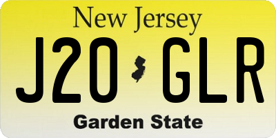 NJ license plate J20GLR