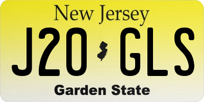 NJ license plate J20GLS
