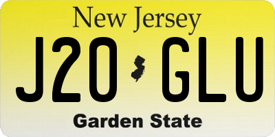 NJ license plate J20GLU