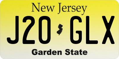 NJ license plate J20GLX