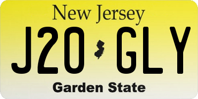 NJ license plate J20GLY