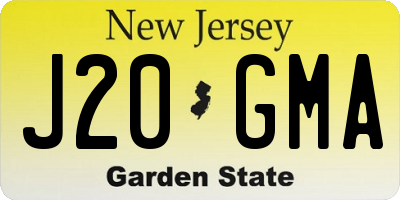 NJ license plate J20GMA