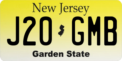 NJ license plate J20GMB