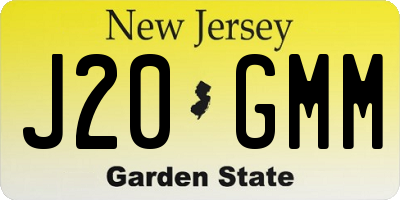 NJ license plate J20GMM