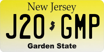 NJ license plate J20GMP