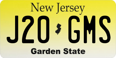 NJ license plate J20GMS