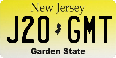 NJ license plate J20GMT