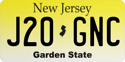 NJ license plate J20GNC