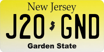 NJ license plate J20GND