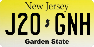 NJ license plate J20GNH