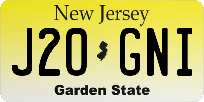 NJ license plate J20GNI