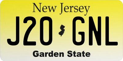 NJ license plate J20GNL