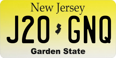 NJ license plate J20GNQ