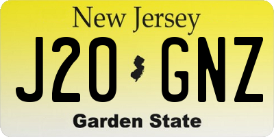 NJ license plate J20GNZ