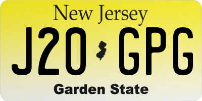 NJ license plate J20GPG