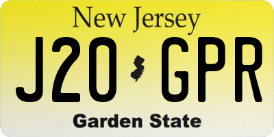 NJ license plate J20GPR