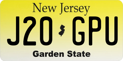 NJ license plate J20GPU