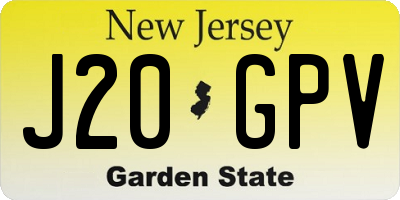 NJ license plate J20GPV