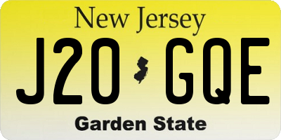 NJ license plate J20GQE