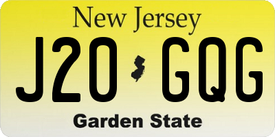NJ license plate J20GQG
