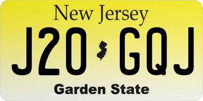 NJ license plate J20GQJ