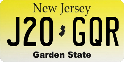 NJ license plate J20GQR