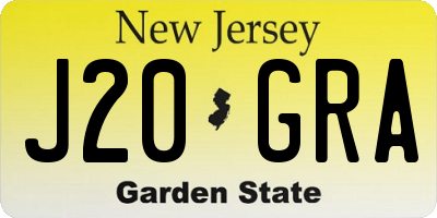 NJ license plate J20GRA