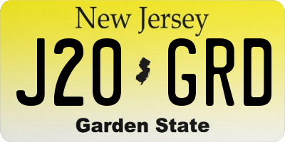 NJ license plate J20GRD