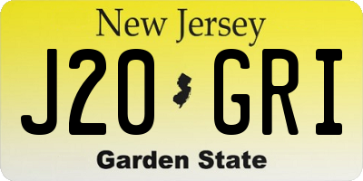NJ license plate J20GRI