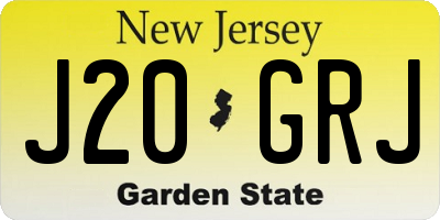 NJ license plate J20GRJ