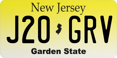 NJ license plate J20GRV
