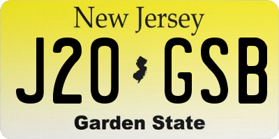 NJ license plate J20GSB