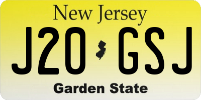 NJ license plate J20GSJ