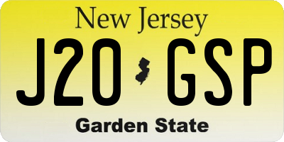 NJ license plate J20GSP